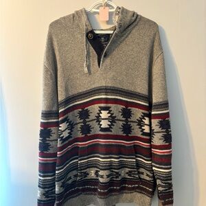 143M American Eagle Outfitters Gray and blue Patterned Men's Sweater